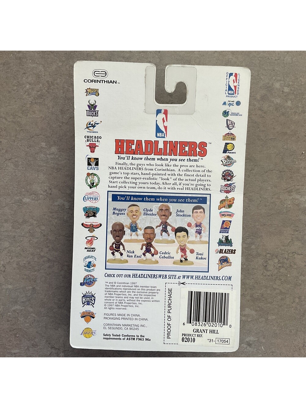 NBA Headliners Grant Hill 3 Inch Figure Detroit Pistons 1997 Corinthian - Picture 3 of 3